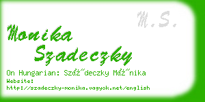 monika szadeczky business card